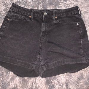 High waisted black shorts